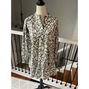 Elizabeth &‎ James Green Floral Patterned Long Sleeve Dress Size Small